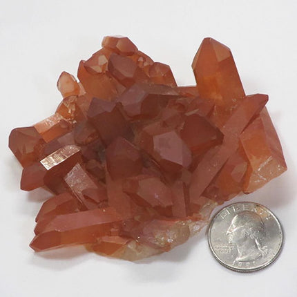 Tangerine Quartz Crystal Cluster with Time-Link Activation from Brazil