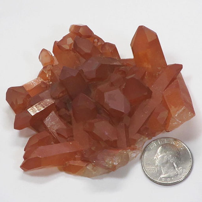 Tangerine Quartz Crystal Cluster with Time-Link Activation from Brazil