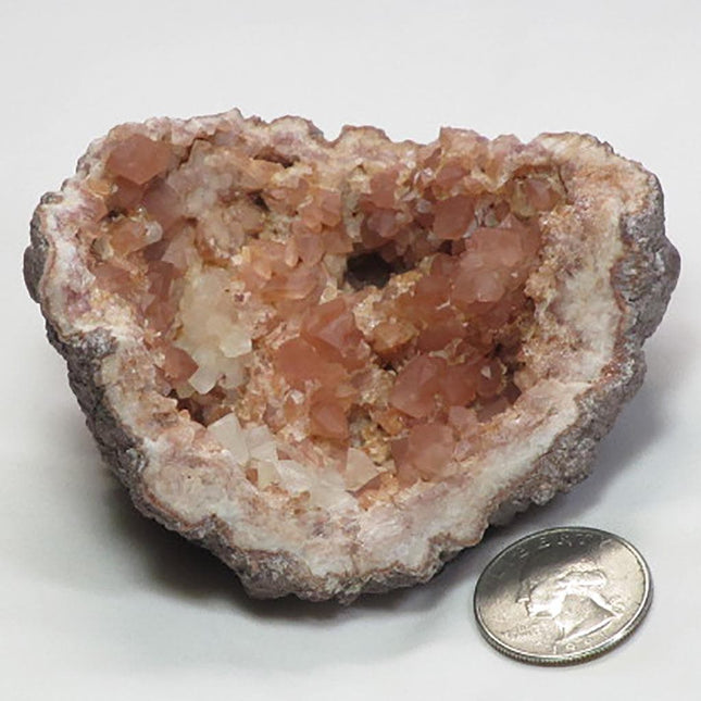 Pink Amethyst Geode with Calcite from Patagonia, Argentina