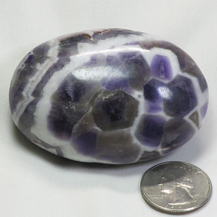 Polished Chevron Amethyst Palm Stone from India