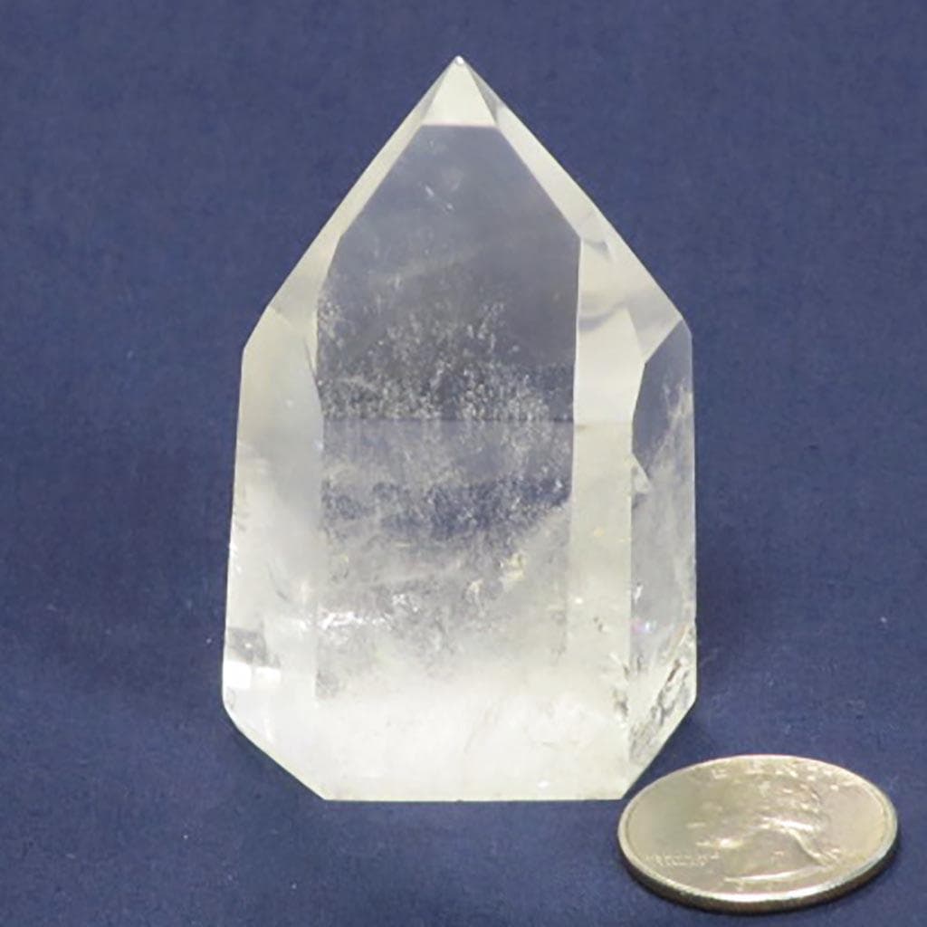 Polished Quartz Crystal Point from Brazil