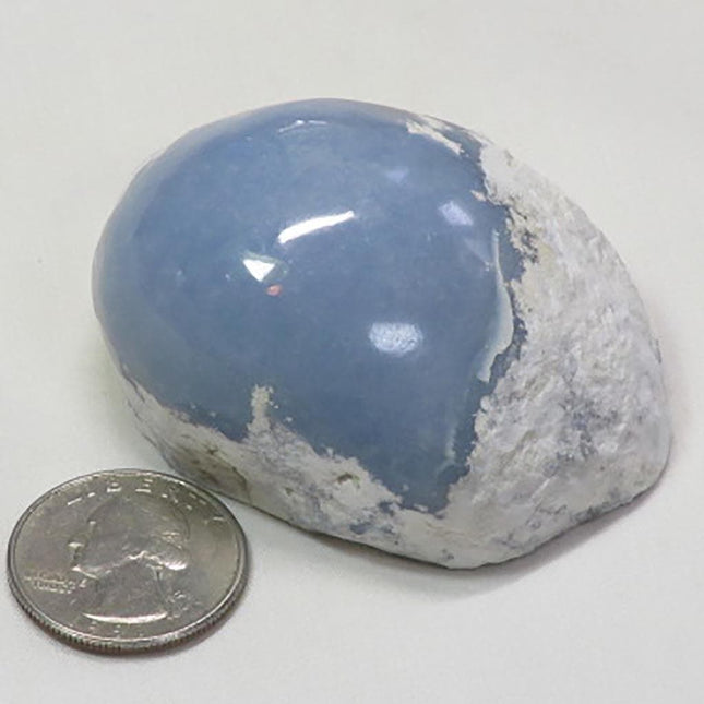 Top Polished Blue Angelite Window from Peru