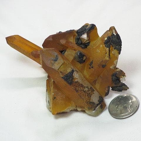 Arkansas Natural Uncleaned Quartz Crystal Cluster w/ Goethite Coating