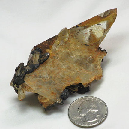Arkansas Uncleaned Quartz Crystal Square Back Cluster Goethite Coating