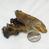 Arkansas Uncleaned Quartz Crystal Square Back Cluster Goethite Coating