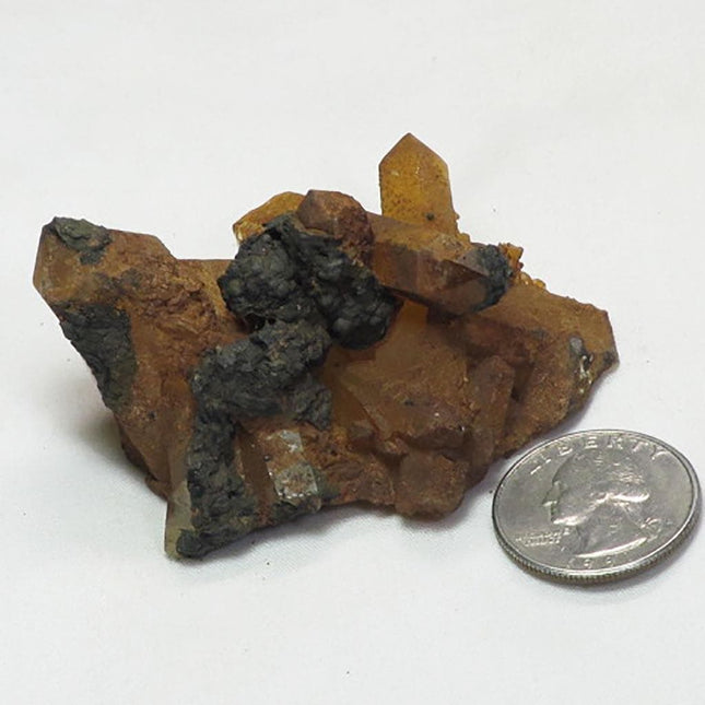 Arkansas Natural Uncleaned Quartz Crystal Cluster w/ Goethite Coating
