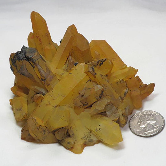 Arkansas Uncleaned Quartz Crystal Square Back Cluster Goethite Coating
