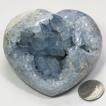 Polished Celestite Heart from Madagascar