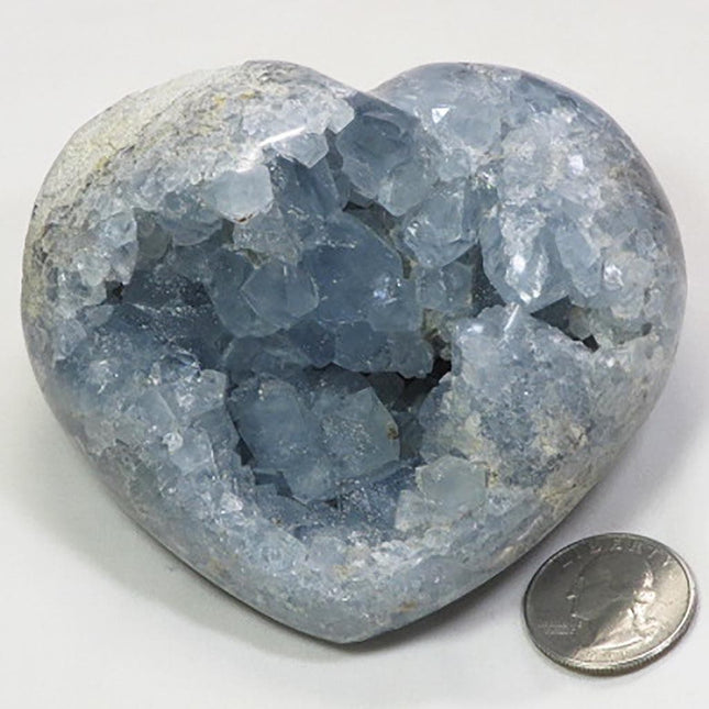 Polished Celestite Heart from Madagascar