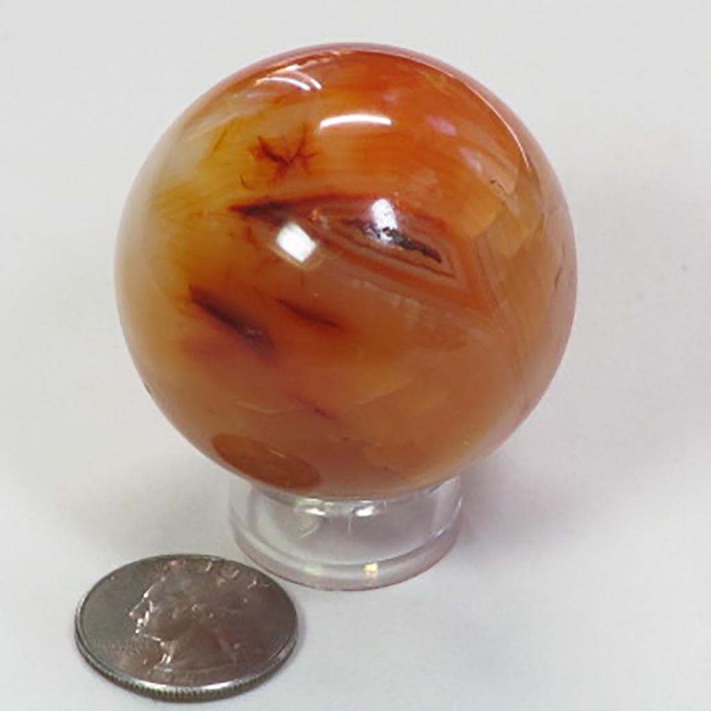 Polished Carnelian Agate Sphere Ball from Madagascar