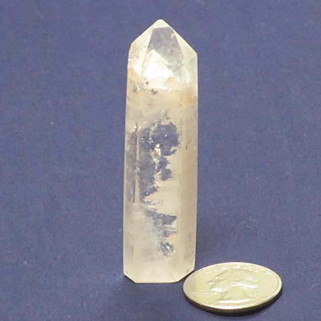 Polished Quartz Crystal Point with Phantom from Madagascar