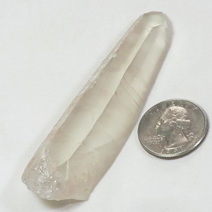 Pink Lemurian Quartz Crystal Point from Brazil