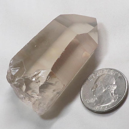 Pink Lemurian Quartz Crystal Point from Brazil
