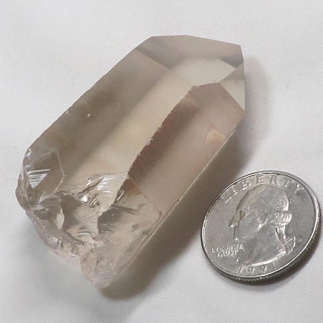 Pink Lemurian Quartz Crystal Point from Brazil