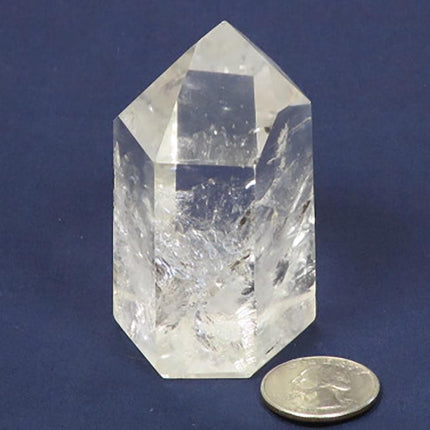 Polished Quartz Crystal Point from Brazil