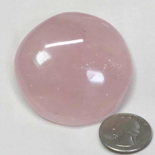 Polished Rose Quartz Palm Stone from Madagascar