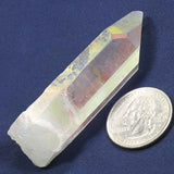 Opal Aura Quartz Crystal Point with Time-Link Activation from Arkansas