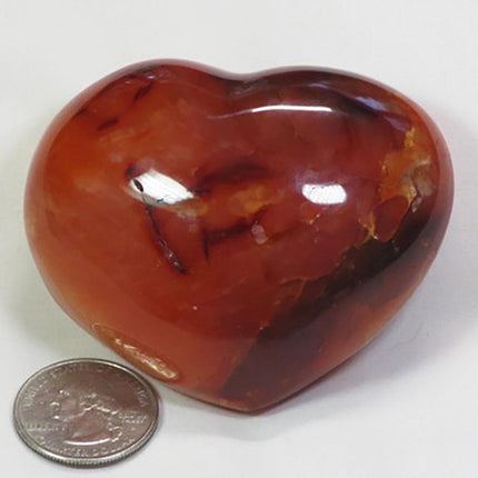 Polished Carnelian Agate Heart from Madagascar