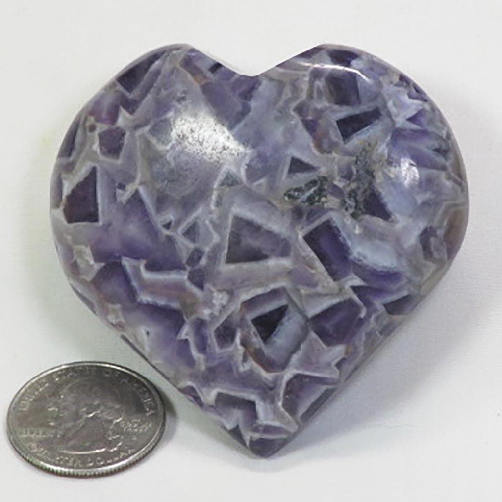Polished Chevron Amethyst Heart from India