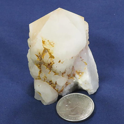 Candle Quartz Crystal Point with Pink Hematite from Madagascar