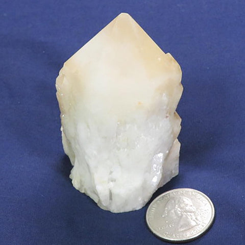 Candle Quartz Crystal Point with Pink Hematite from Madagascar