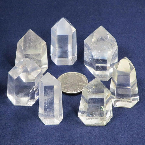 7 Small Polished Quartz Crystal Points from Brazil