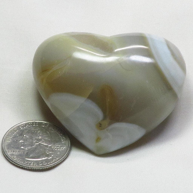 Polished Banded Agate Heart from Madagascar