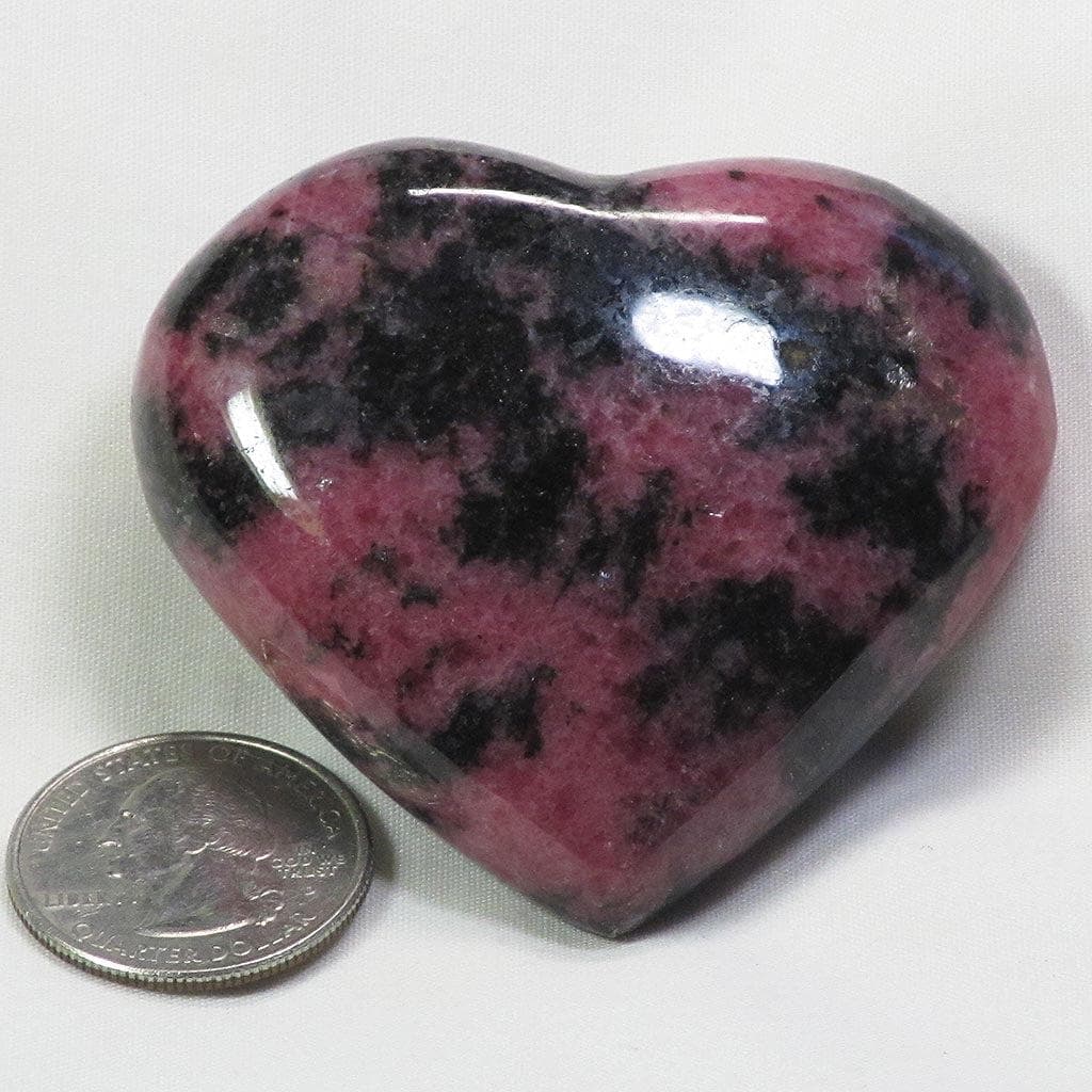 Polished Rhodonite Heart from Madagascar