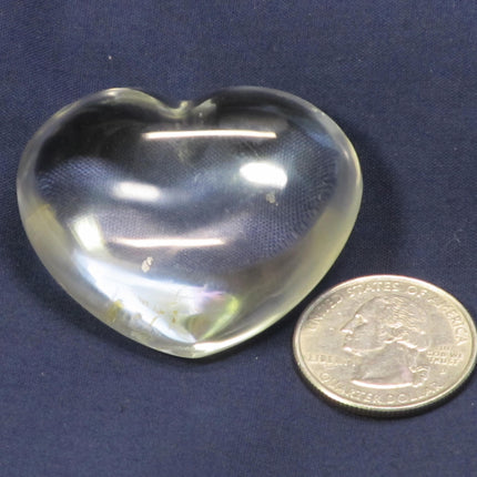 Polished Clear Quartz Crystal Heart from Brazil