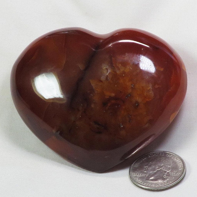 Polished Carnelian Agate Heart from Madagascar