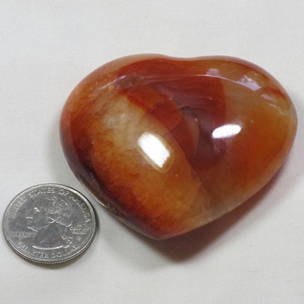 Polished Carnelian Agate Heart from Madagascar