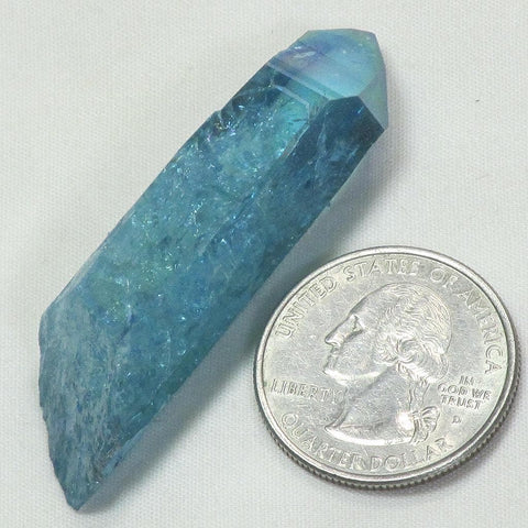 Aqua Aura Quartz Crystal Point from Arkansas