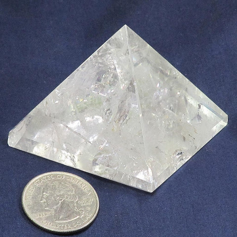 Polished Clear Quartz Crystal Pyramid with Rainbows from Brazil