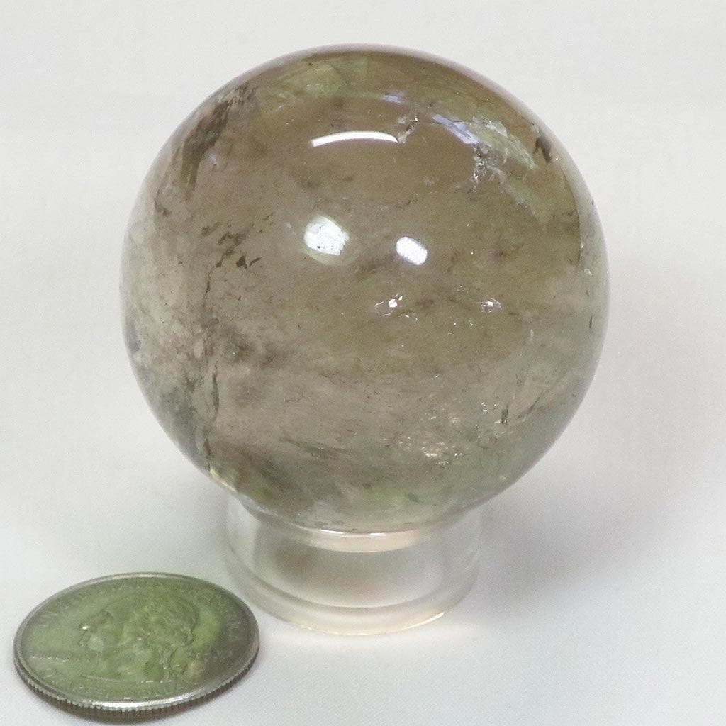 Polished Smoky Quartz Sphere Ball with Rainbows from Brazil