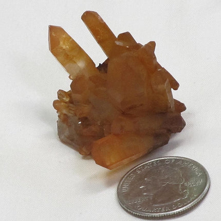 Small Tangerine Quartz Crystal Cluster from Brazil