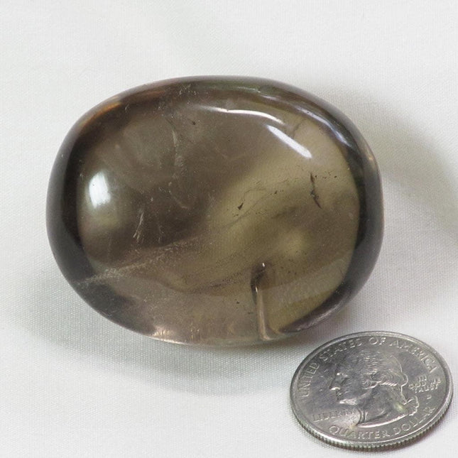 Polished Smoky Quartz Palm Stone from Madagascar
