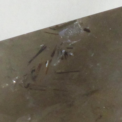 Polished Smoky Quartz DT Point with Rutile & Time-Links & Rainbows