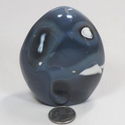 Polished Snow Blue Agate Free Form from Madagascar