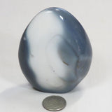 Polished Snow Blue Agate Free Form from Madagascar