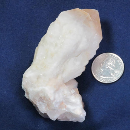 Candle Quartz Crystal Point with Pink Hematite from Madagascar