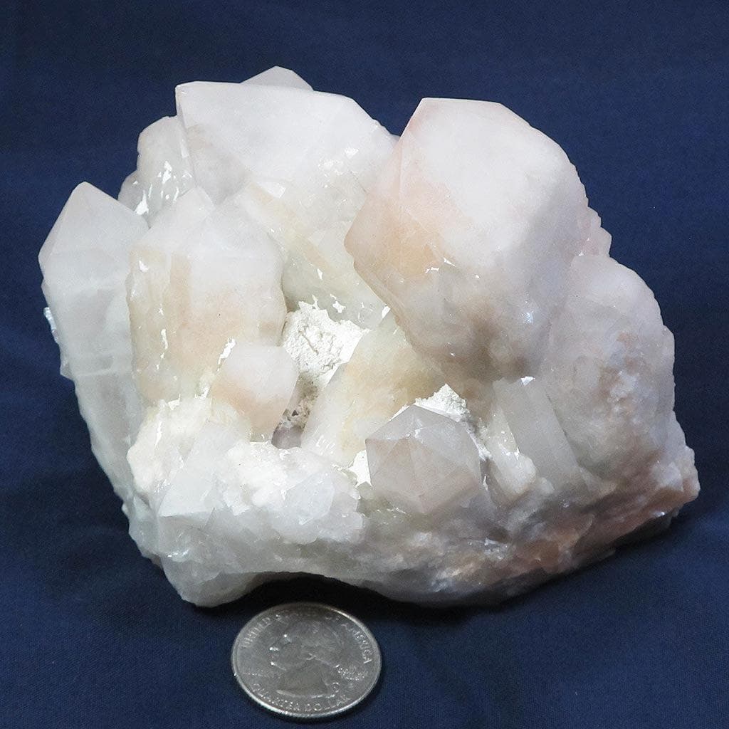 Candle Quartz Crystal Cluster with Pink Hematite from Madagascar