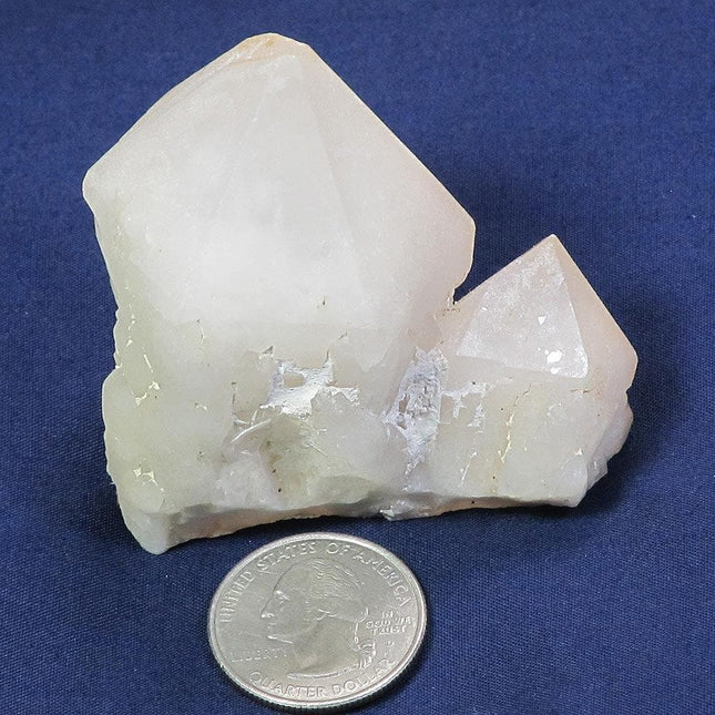 Candle Quartz Crystal Cluster with Pink Hematite from Madagascar