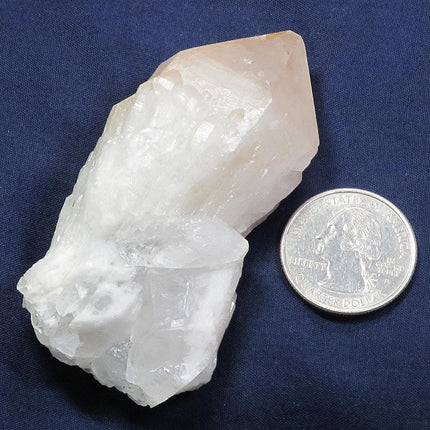 Candle Quartz Crystal Point with Pink Hematite from Madagascar