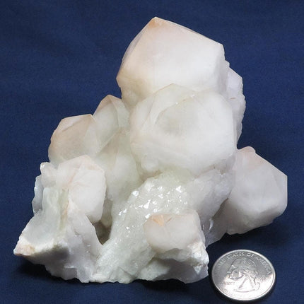 Candle Quartz Crystal Cluster with Pink Hematite from Madagascar