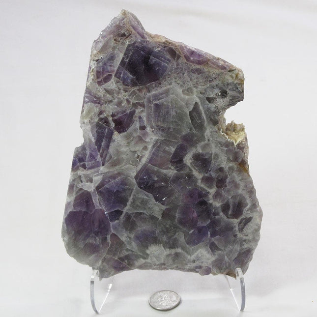 Polished Slice of Chevron Amethyst with stand from Madagascar