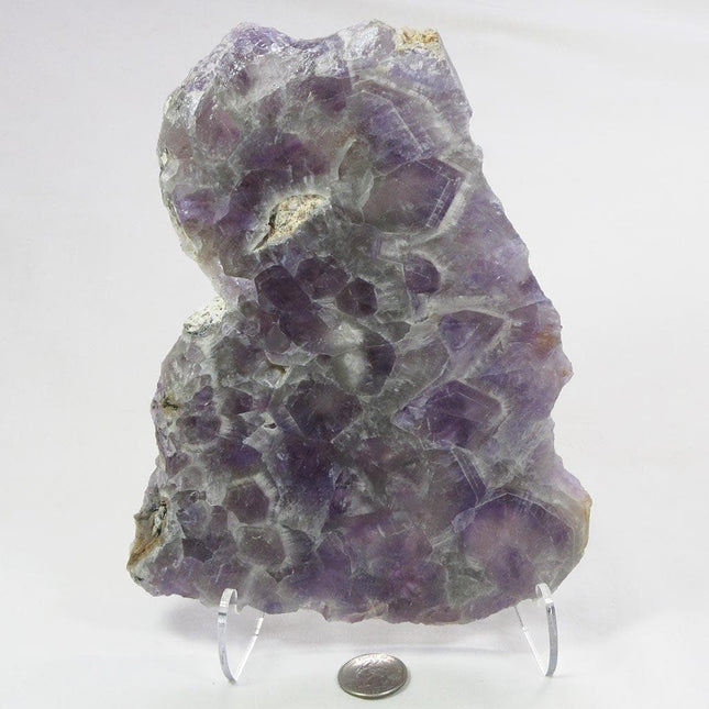 Polished Slice of Chevron Amethyst with stand from Madagascar