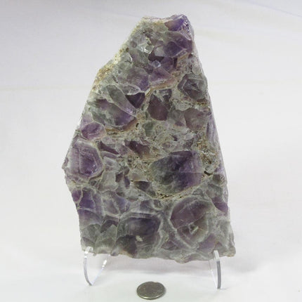 Polished Slice of Chevron Amethyst with stand from Madagascar