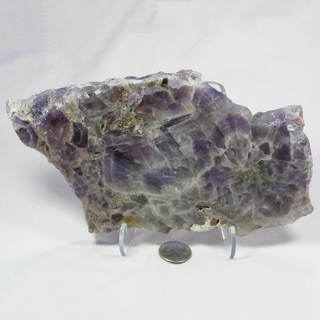 Polished Slice of Chevron Amethyst with stand from Madagascar