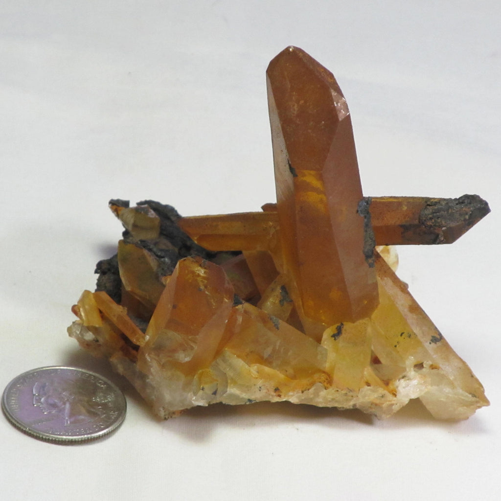 Uncleaned Arkansas Quartz Crystal Cluster with Cross and Goethite