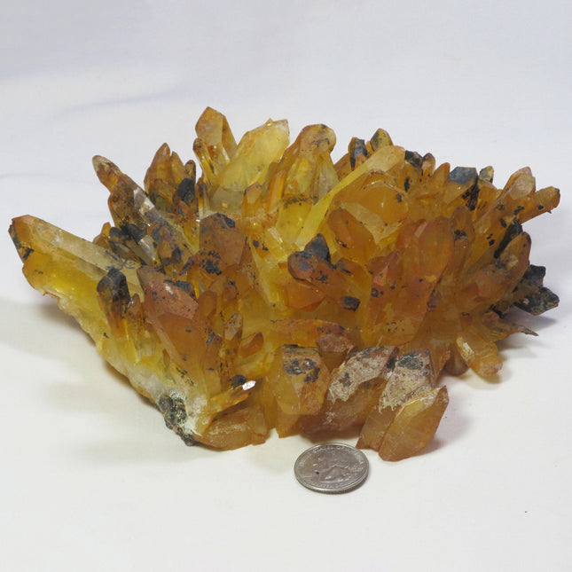 Uncleaned Arkansas Quartz Crystal Cluster with Rainbow Iridescence